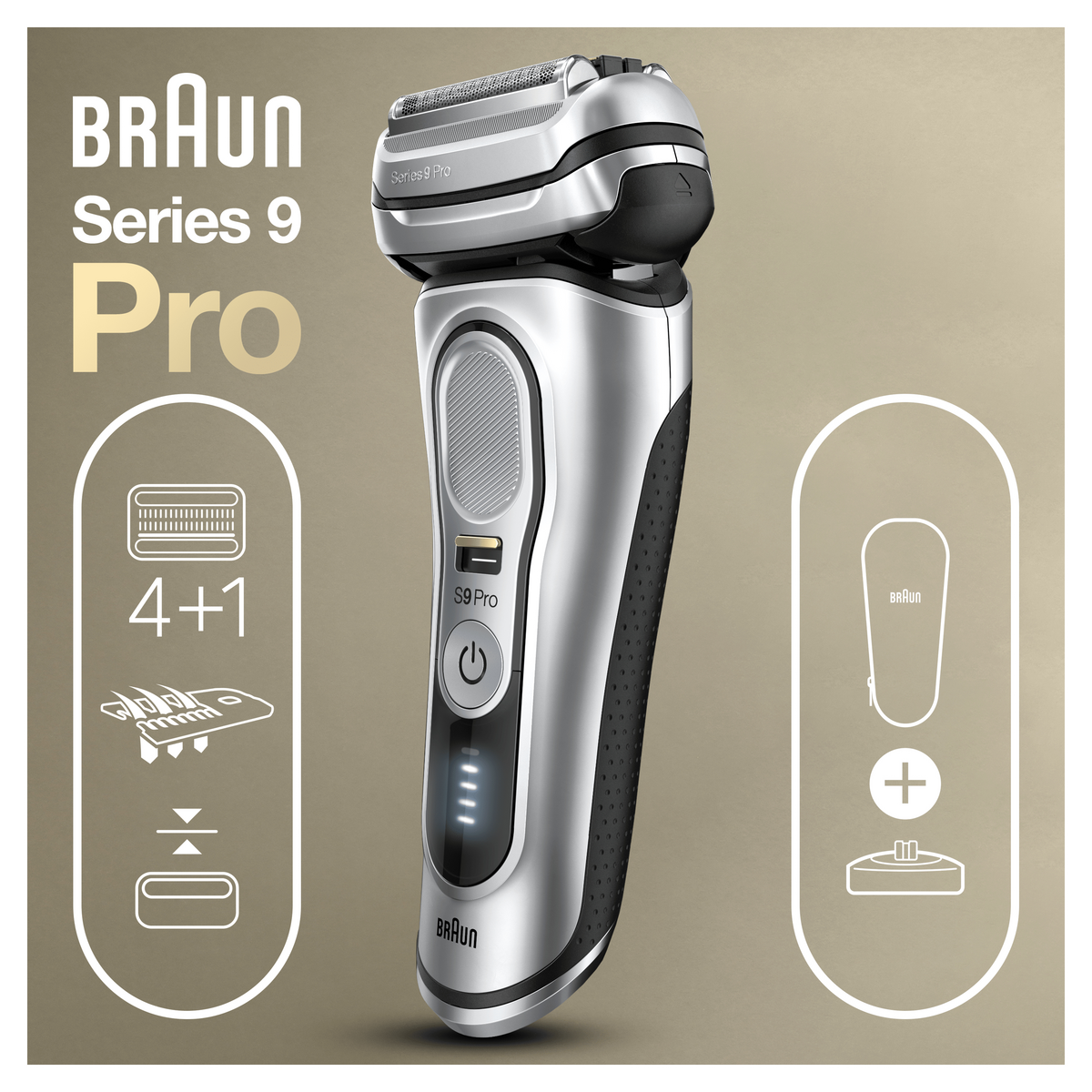 BRAUN 9 SERISI 9417S SARJLI TIRAS MAKINESI+ SEYAHAT KABI Tıraş Makinesi Gri