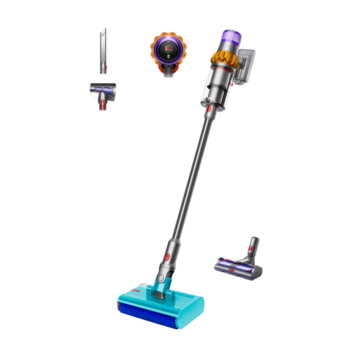 DYSON V15s Detect Submarine Islak Kuru Şarjlı Dikey Süpürge Nikel Sarı