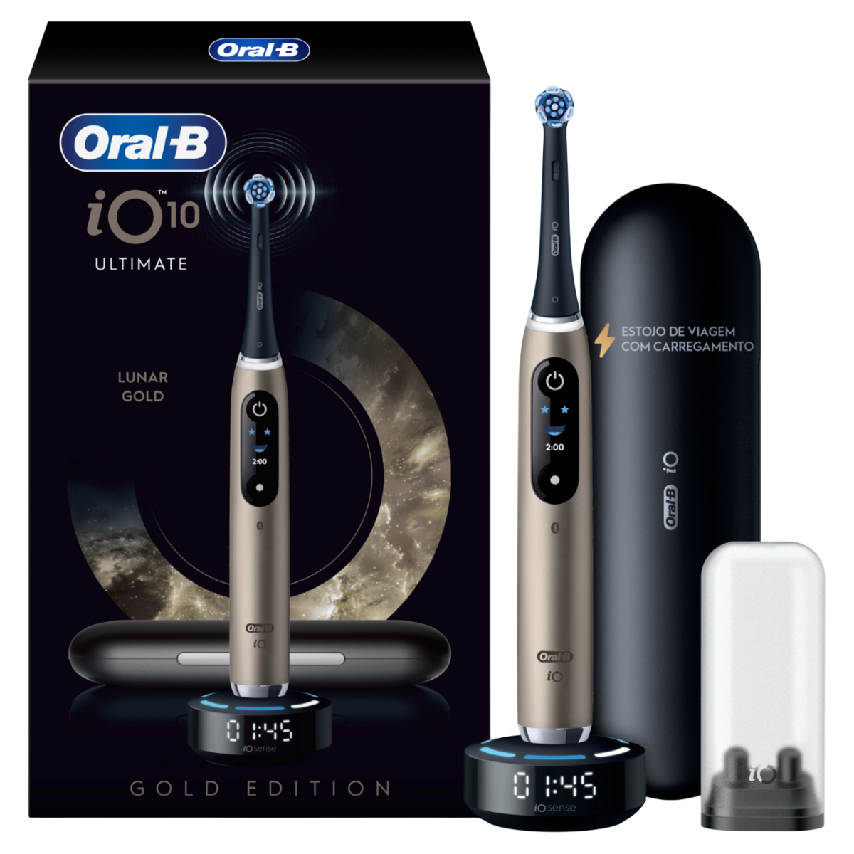 ORAL B iO 10 Şarjlı Diş Fırçası Gold + Manyetik Şarj + Seyahat Kabı